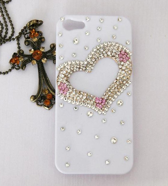 3d Bling Crystal Big Love Style Diamond Iphone 5 Case